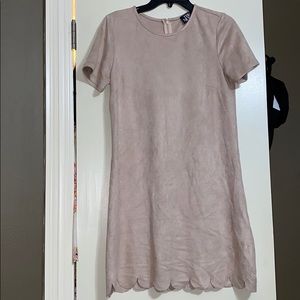 Cream suede dress